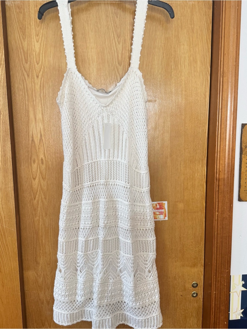 Abercrombie & Fitch White/Cream Crochet Midi Dress
